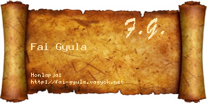 Fai Gyula névjegykártya